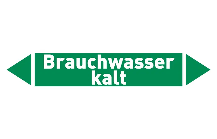 Pfeil Brauchwasser kalt grün/weiß 215x40 mm Pfeil Brauchwasser kalt grün/weiß 215x40 mm