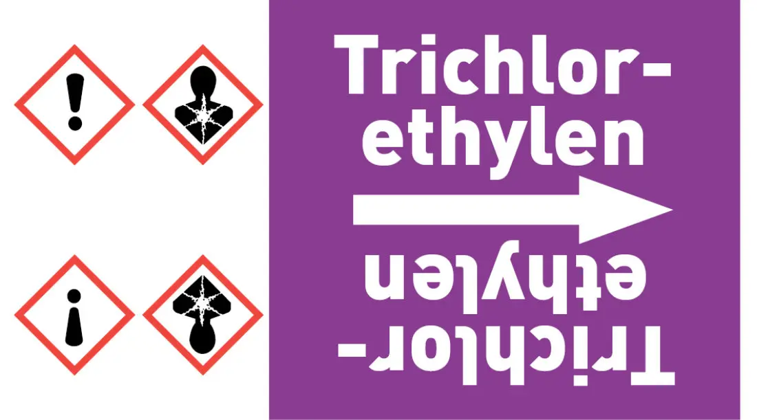 Kennzeichnungsband Trichlorethylen violett/weiß ab Ø 50 mm 33 m/Rolle Kennzeichnungsband Trichlorethylen violett/weiß ab Ø 50 mm 33 m/Rolle