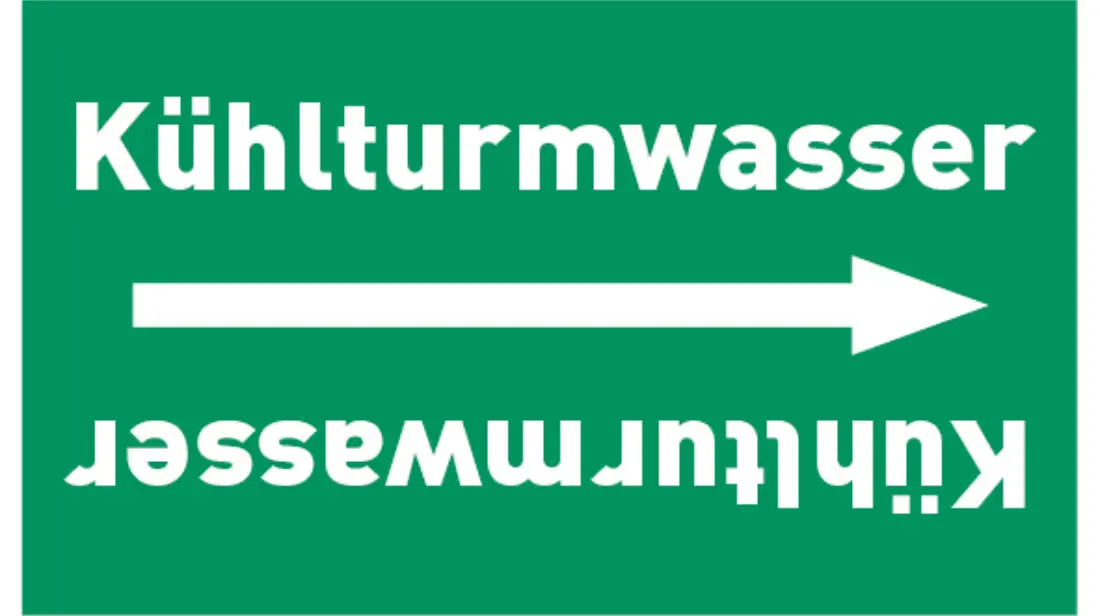 Kennzeichnungsband Kühlturmwasser grün/weiß bis Ø 50 mm 33 m/Rolle Kennzeichnungsband Kühlturmwasser grün/weiß bis Ø 50 mm 33 m/Rolle