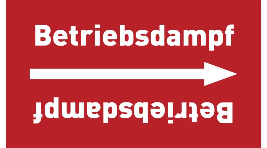 Kennzeichnungsband Betriebsdampf rot/weiß ab Ø 50 mm 33 m/Rolle Kennzeichnungsband Betriebsdampf rot/weiß ab Ø 50 mm 33 m/Rolle