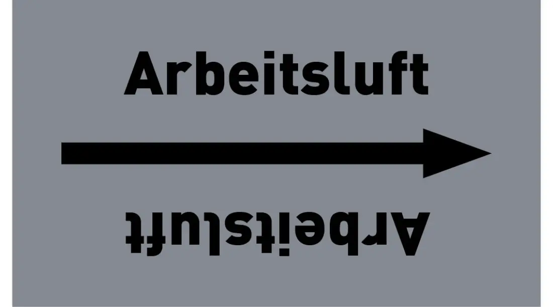 Kennzeichnungsband Arbeitsluft grau/schwarz ab Ø 50 mm 33 m/Rolle Kennzeichnungsband Arbeitsluft grau/schwarz ab Ø 50 mm 33 m/Rolle