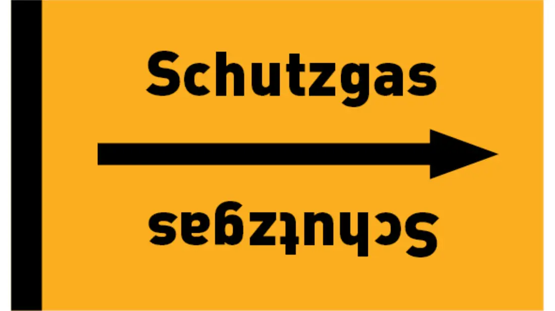 Kennzeichnungsband Schutzgas gelb/schwarz bis Ø 50 mm 33 m/Rolle Kennzeichnungsband Schutzgas gelb/schwarz bis Ø 50 mm 33 m/Rolle