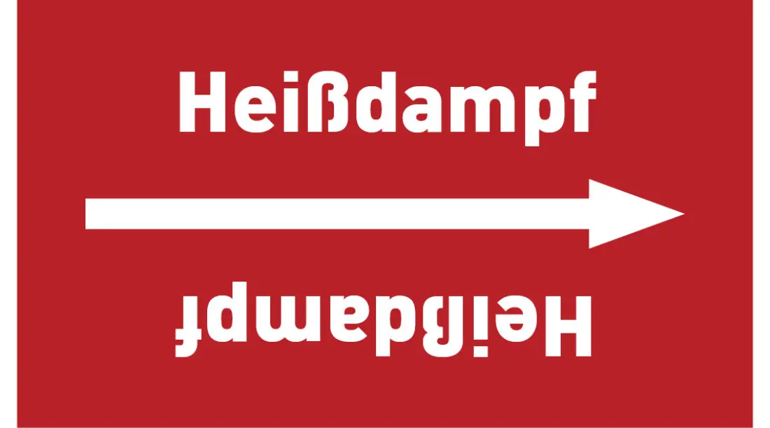 Kennzeichnungsband Heißdampf rot/weiß ab Ø 50 mm 33 m/Rolle Kennzeichnungsband Heißdampf rot/weiß ab Ø 50 mm 33 m/Rolle