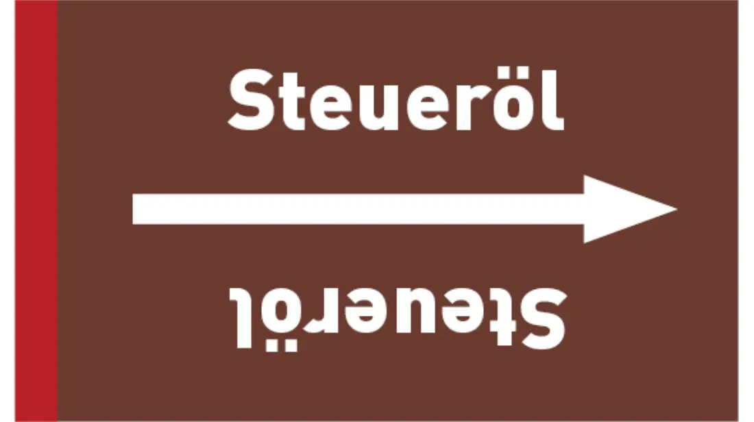 Kennzeichnungsband Steueröl braun/weiß bis Ø 50 mm 33 m/Rolle Kennzeichnungsband Steueröl braun/weiß bis Ø 50 mm 33 m/Rolle