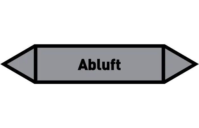 Pfeil Abluft grau/schwarz 125x25 mm Pfeil Abluft grau/schwarz 125x25 mm