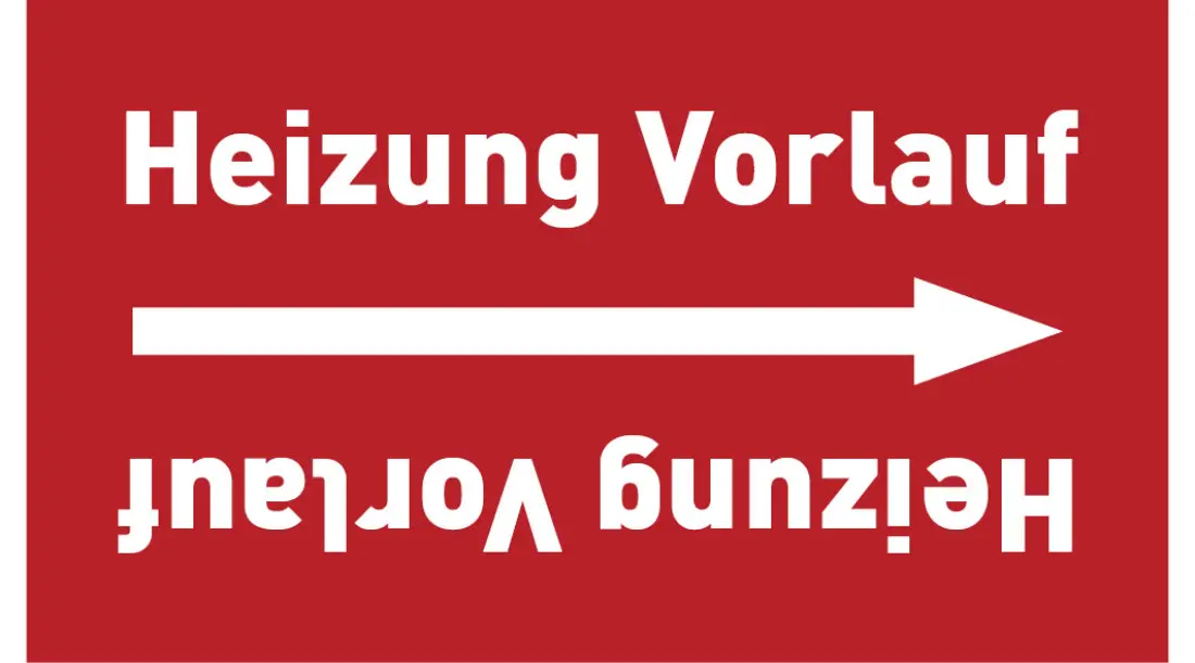 Kennzeichnungsband Heizung Vorlauf rot/weiß, ab Ø 50 mm 33 m/Rolle Kennzeichnungsband Heizung Vorlauf rot/weiß, ab Ø 50 mm 33 m/Rolle