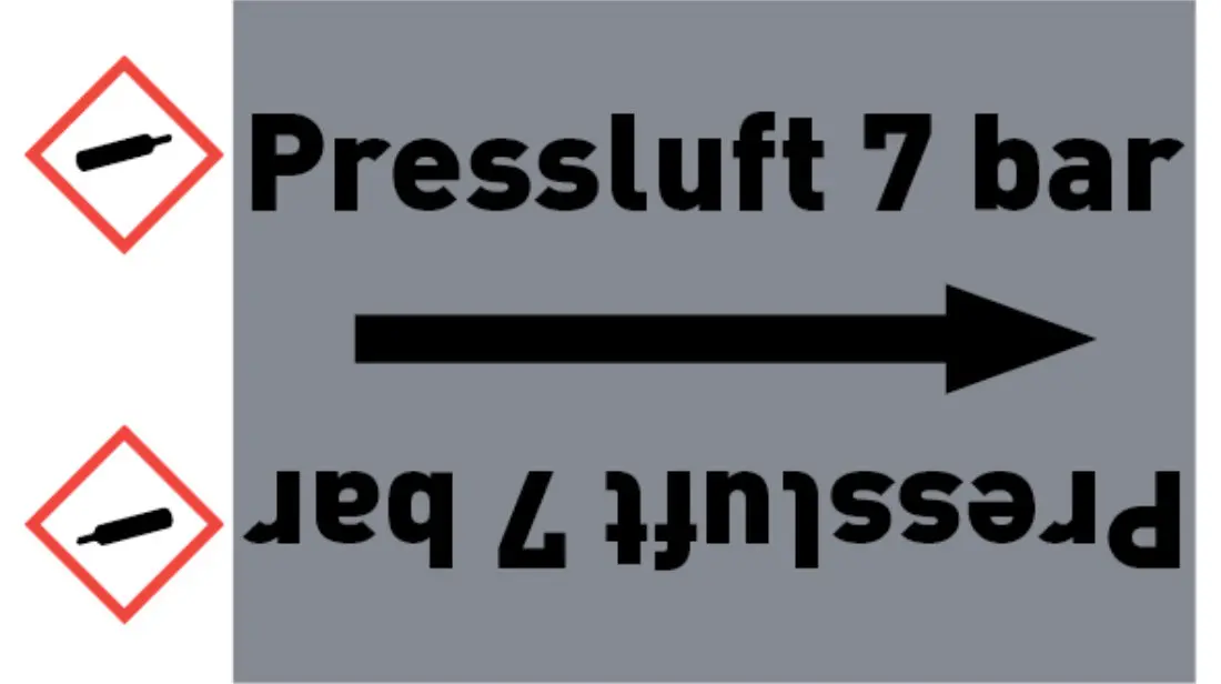 Kennzeichnungsband Pressluft 7 bar grau/schwarz bis Ø 50 mm 33 m/Rolle Kennzeichnungsband Pressluft 7 bar grau/schwarz bis Ø 50 mm 33 m/Rolle