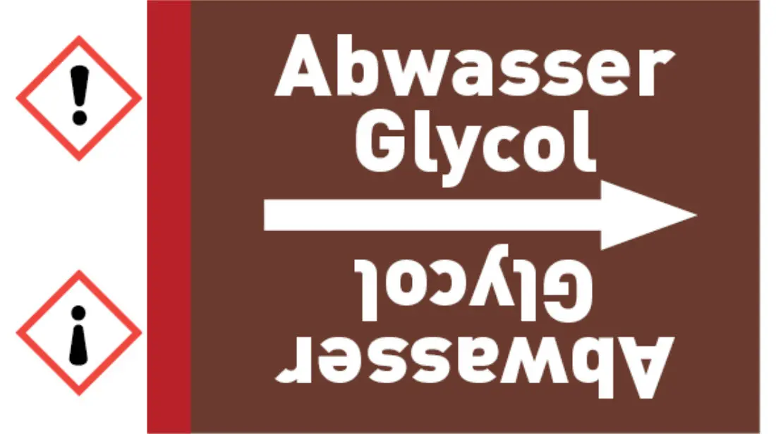 Kennzeichnungsband Abwasser Glycol braun/weiß bis Ø 50 mm 33 m/Rolle Kennzeichnungsband Abwasser Glycol braun/weiß bis Ø 50 mm 33 m/Rolle