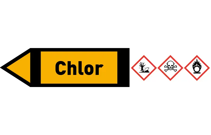 Pfeil links Chlor gelb/schwarz 215x40 mm Pfeil links Chlor gelb/schwarz 215x40 mm