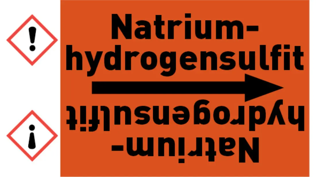 Kennzeichnungsband Natriumhydrogensulfit orange/schwarz bis Ø 50 mm 33 m/Rolle Kennzeichnungsband Natriumhydrogensulfit orange/schwarz bis Ø 50 mm 33 m/Rolle
