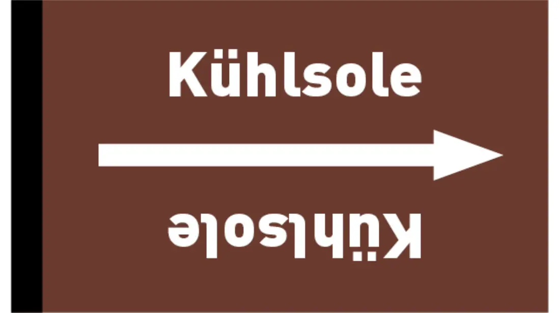 Kennzeichnungsband Kühlsole braun/weiß bis Ø 50 mm 33 m/Rolle Kennzeichnungsband Kühlsole braun/weiß bis Ø 50 mm 33 m/Rolle