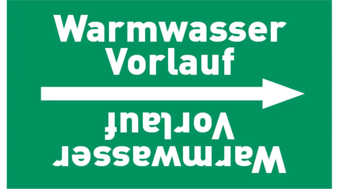 Kennzeichnungsband Warmwasser Vorlauf grün/weiß, bis Ø 50 mm 33 m/Rolle Kennzeichnungsband Warmwasser Vorlauf grün/weiß, bis Ø 50 mm 33 m/Rolle