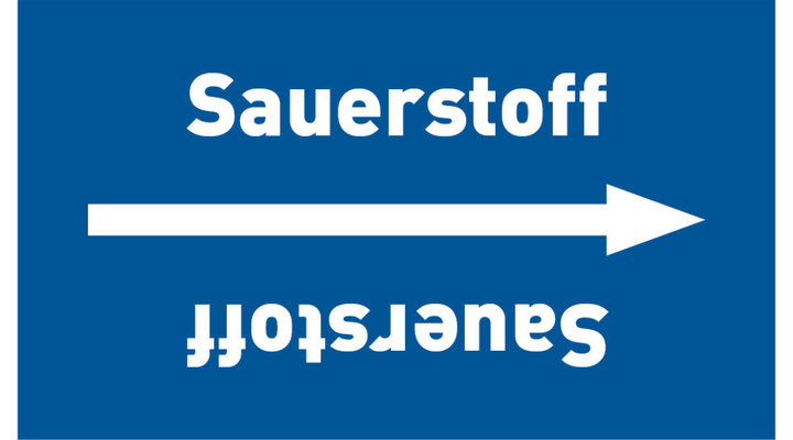 Kennzeichnungsband Sauerstoff blau/weiß, ab Ø 50 mm 33 m/Rolle Kennzeichnungsband Sauerstoff blau/weiß, ab Ø 50 mm 33 m/Rolle