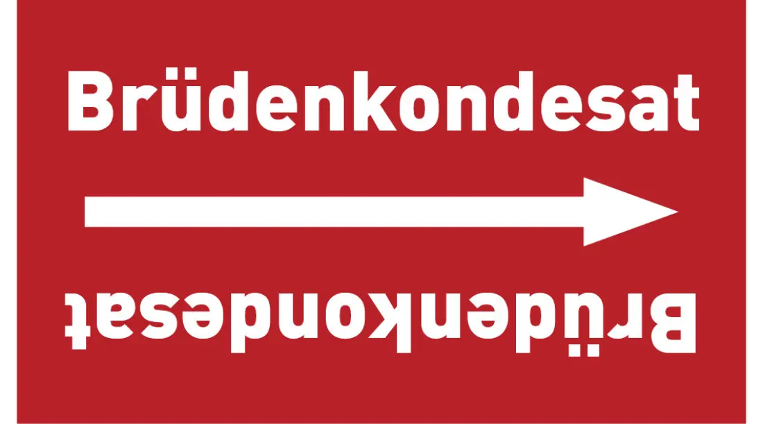 Kennzeichnungsband Brüdenkondensat rot/weiß ab Ø 50 mm 33 m/Rolle Kennzeichnungsband Brüdenkondensat rot/weiß ab Ø 50 mm 33 m/Rolle