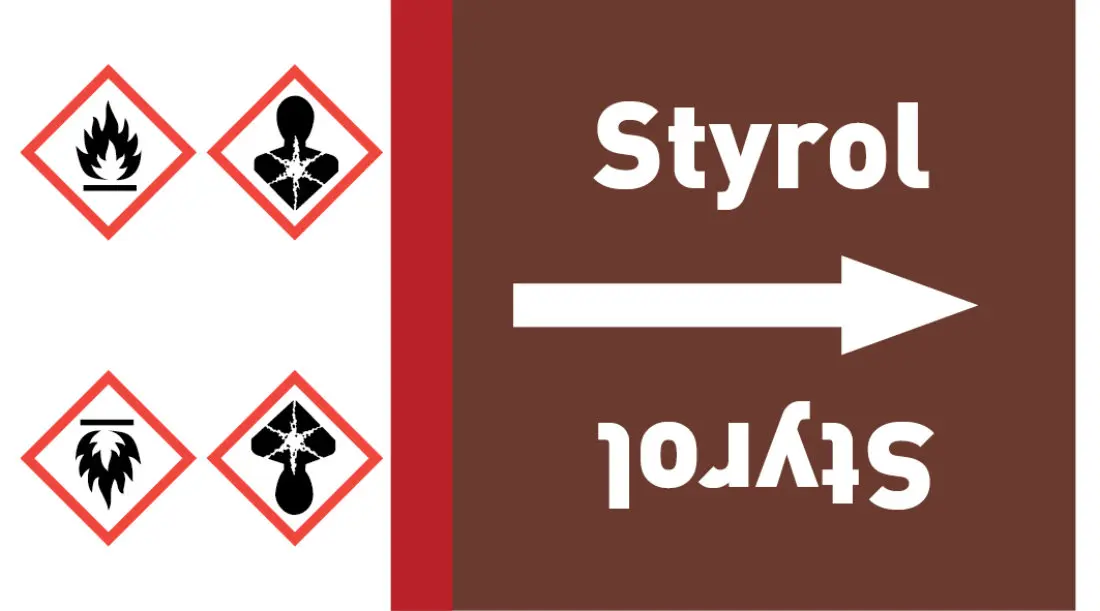 Kennzeichnungsband Styrol braun/weiß ab Ø 50 mm 33 m/Rolle Kennzeichnungsband Styrol braun/weiß ab Ø 50 mm 33 m/Rolle