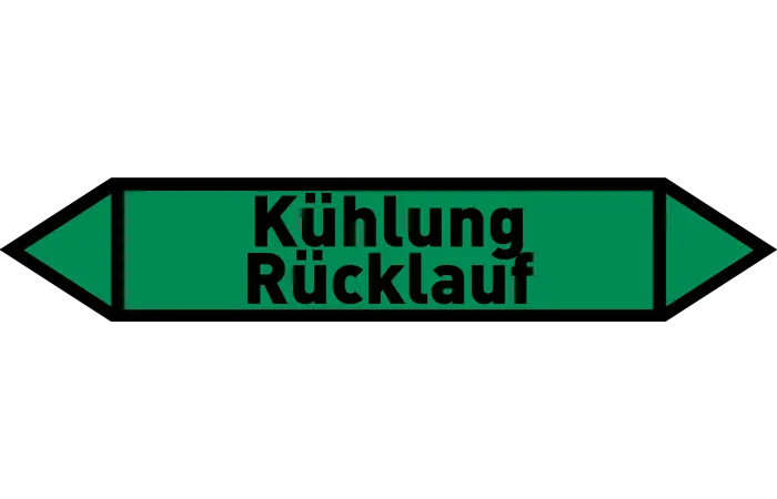 Pfeil Kühlung Rücklauf grün/schwarz 215x40 mm Pfeil Kühlung Rücklauf grün/schwarz 215x40 mm