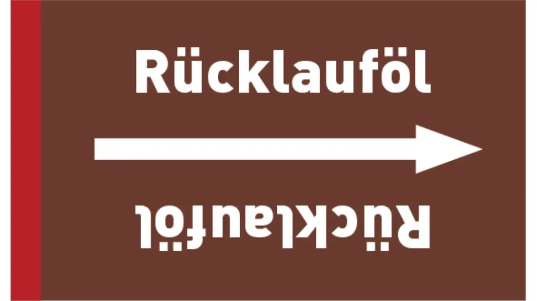 Kennzeichnungsband Rücklauföl braun/weiß bis Ø 50 mm 33 m/Rolle Kennzeichnungsband Rücklauföl braun/weiß bis Ø 50 mm 33 m/Rolle