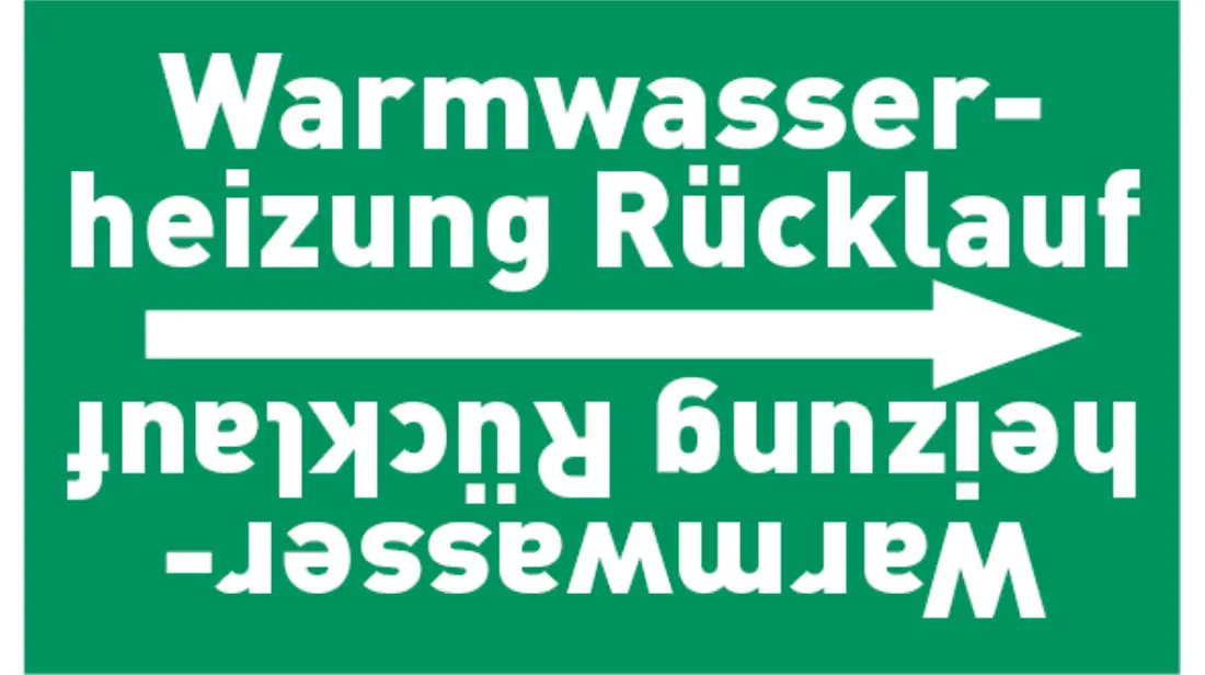 Kennzeichnungsband Warmwasserheizung Rücklauf grün/weiß bis Ø 50 mm 33 m/Rolle Kennzeichnungsband Warmwasserheizung Rücklauf grün/weiß bis Ø 50 mm 33 m/Rolle