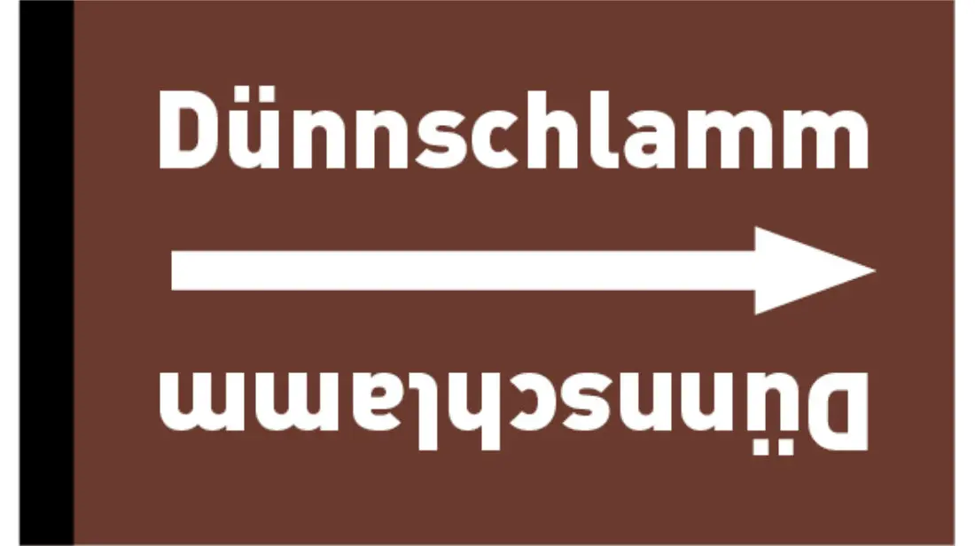 Kennzeichnungsband Dünnschlamm braun/weiß bis Ø 50 mm 33 m/Rolle Kennzeichnungsband Dünnschlamm braun/weiß bis Ø 50 mm 33 m/Rolle