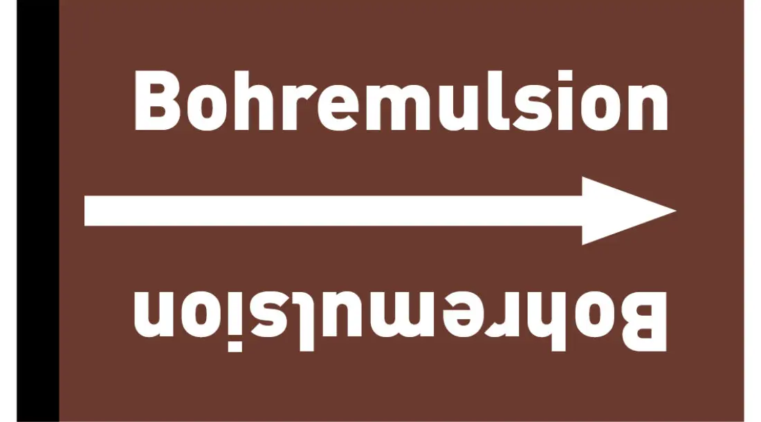 Kennzeichnungsband Bohremulsion braun/weiß ab Ø 50 mm 33 m/Rolle Kennzeichnungsband Bohremulsion braun/weiß ab Ø 50 mm 33 m/Rolle