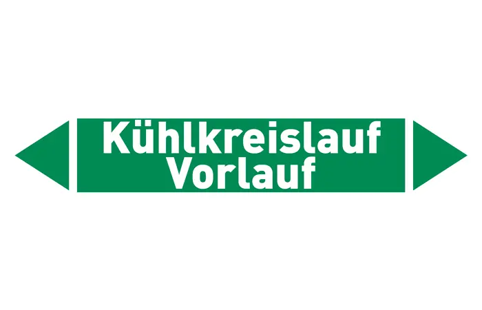 Pfeil Kühlkreislauf Vorlauf grün/weiß 215x40 mm Pfeil Kühlkreislauf Vorlauf grün/weiß 215x40 mm