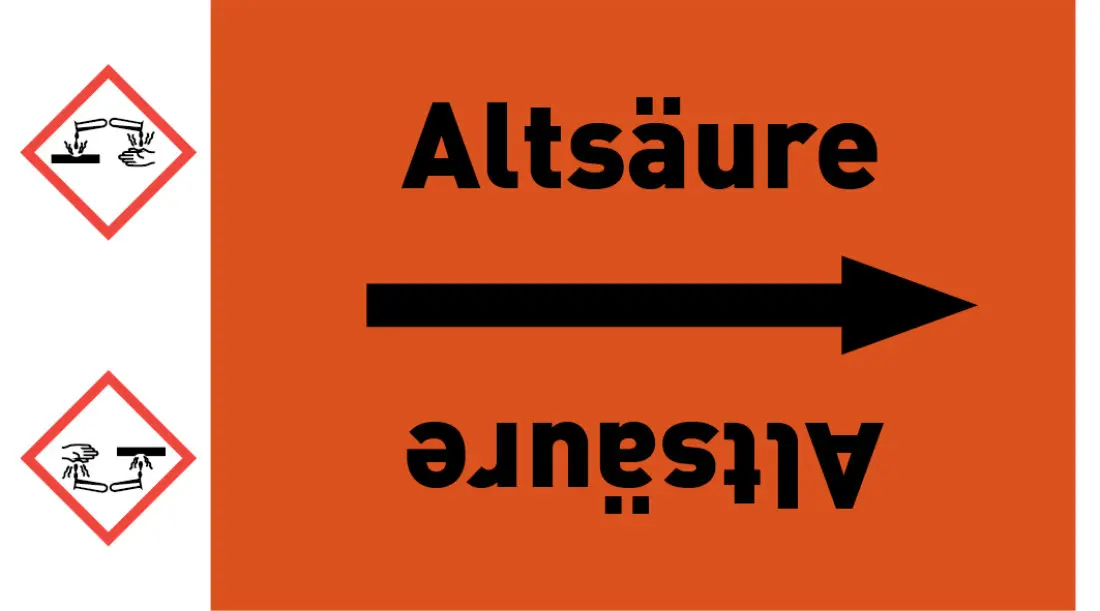 Kennzeichnungsband Altsäure orange/schwarz ab Ø 50 mm 33 m/Rolle Kennzeichnungsband Altsäure orange/schwarz ab Ø 50 mm 33 m/Rolle