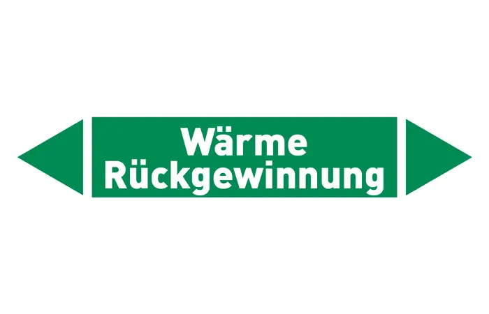 Pfeil Wärme Rückgewinnung grün/weiß 125x25 mm Pfeil Wärme Rückgewinnung grün/weiß 125x25 mm