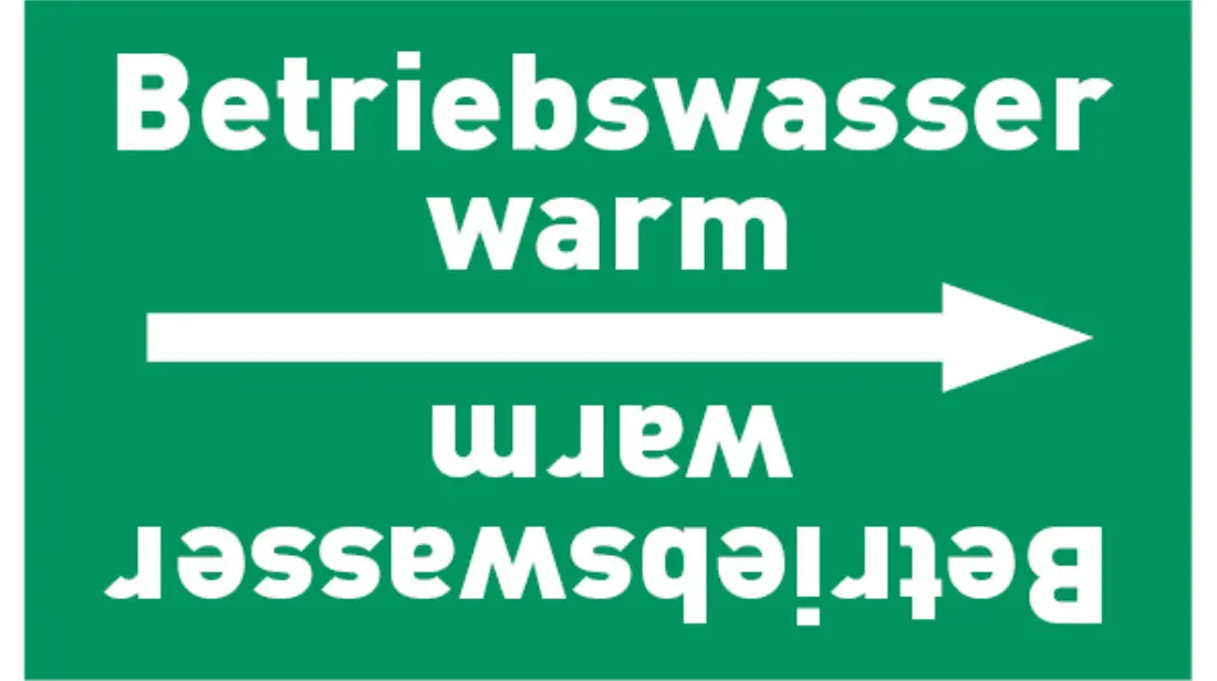 Kennzeichnungsband Betriebswasser warm grün/weiß bis Ø 50 mm 33 m/Rolle Kennzeichnungsband Betriebswasser warm grün/weiß bis Ø 50 mm 33 m/Rolle