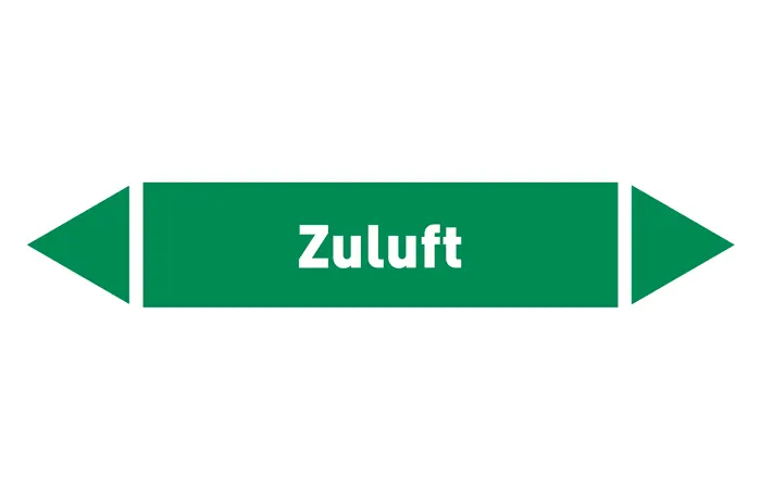 Pfeil Zuluft grün/weiß 125x25 mm Pfeil Zuluft grün/weiß 125x25 mm