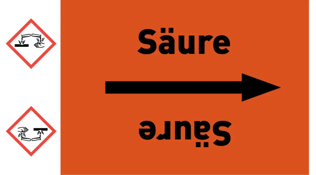 Kennzeichnungsband Säure orange/schwarz ab Ø 50 mm 33 m/Rolle Kennzeichnungsband Säure orange/schwarz ab Ø 50 mm 33 m/Rolle