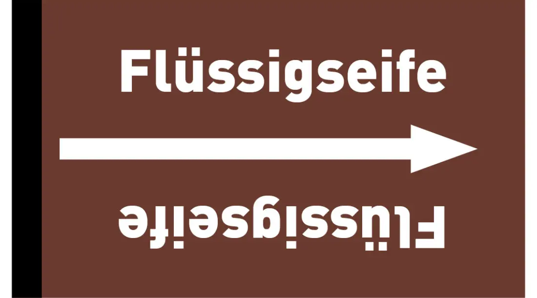 Kennzeichnungsband Flüssigseife braun/weiß ab Ø 50 mm 33 m/Rolle Kennzeichnungsband Flüssigseife braun/weiß ab Ø 50 mm 33 m/Rolle