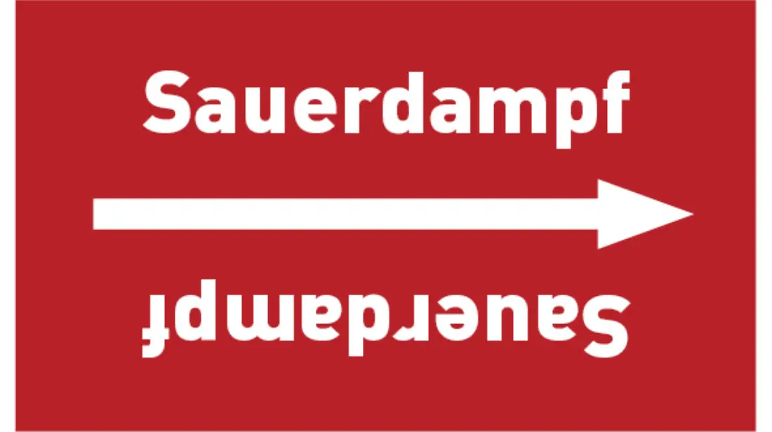 Kennzeichnungsband Sauerdampf rot/weiß bis Ø 50 mm 33 m/Rolle Kennzeichnungsband Sauerdampf rot/weiß bis Ø 50 mm 33 m/Rolle
