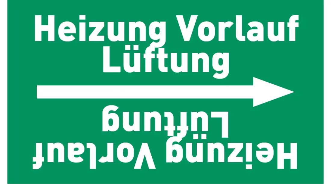 Kennzeichnungsband Heizung Vorlauf Lüftung grün/weiß ab Ø 50 mm 33 m/Rolle Kennzeichnungsband Heizung Vorlauf Lüftung grün/weiß ab Ø 50 mm 33 m/Rolle