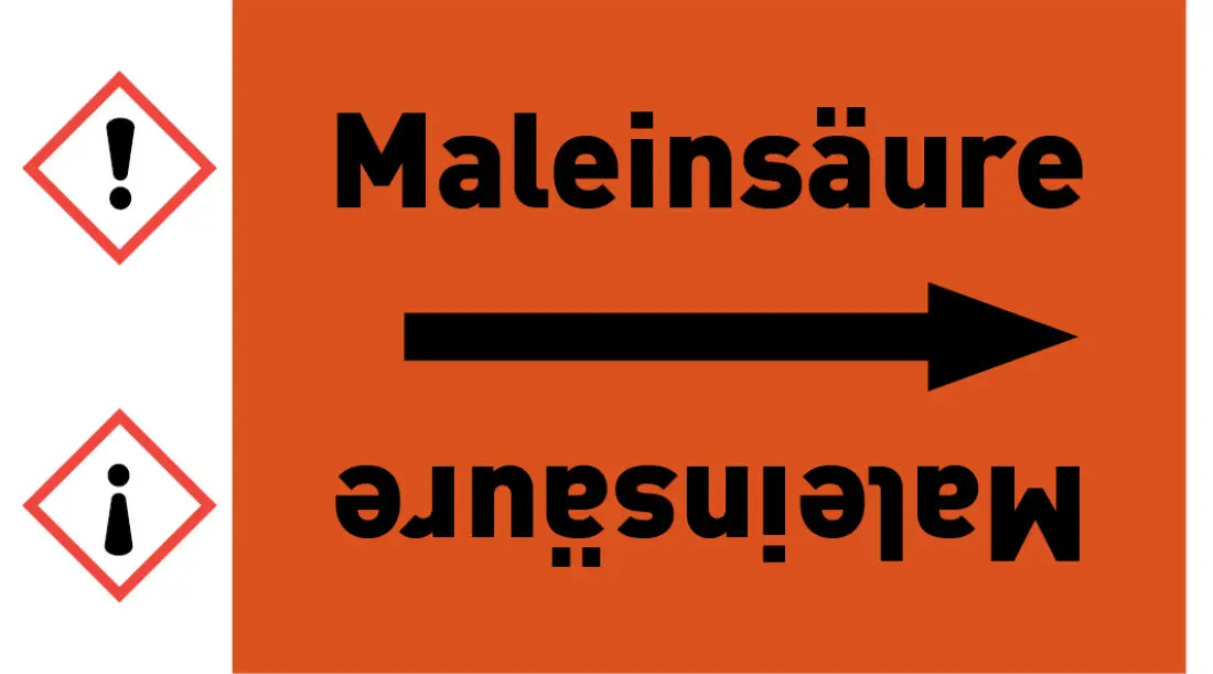 Kennzeichnungsband Maleinsäure orange/schwarz ab Ø 50 mm 33 m/Rolle Kennzeichnungsband Maleinsäure orange/schwarz ab Ø 50 mm 33 m/Rolle