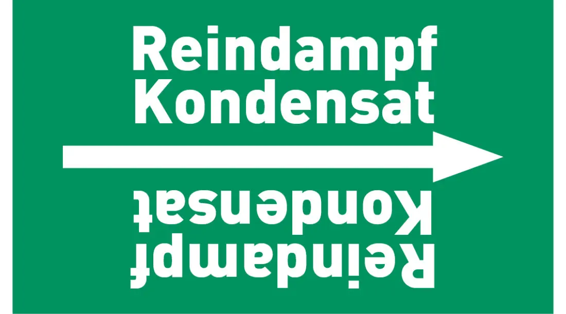 Kennzeichnungsband Reindampf Kondensat grün/weiß ab Ø 50 mm 33 m/Rolle Kennzeichnungsband Reindampf Kondensat grün/weiß ab Ø 50 mm 33 m/Rolle