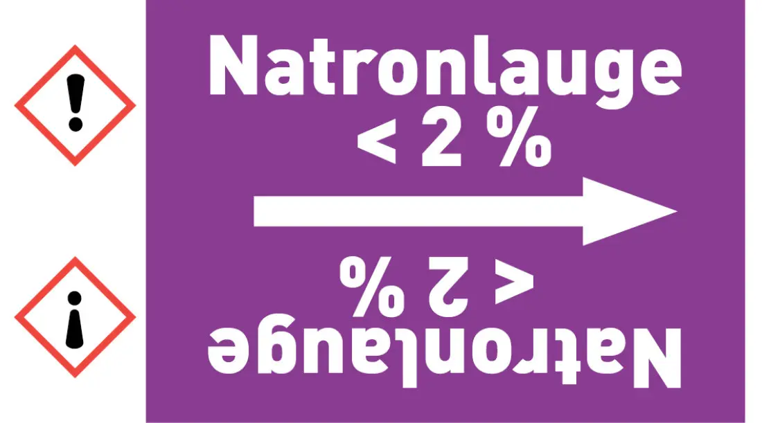 Kennzeichnungsband Natronlauge < 2 % violett/weiß ab Ø 50 mm 33 m/Rolle Kennzeichnungsband Natronlauge < 2 % violett/weiß ab Ø 50 mm 33 m/Rolle