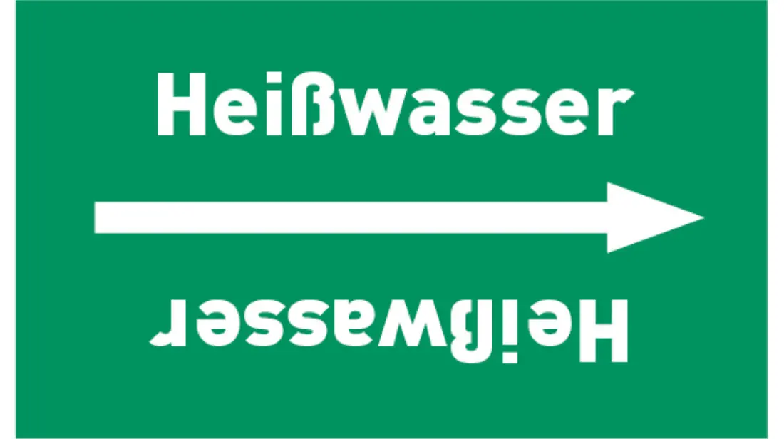 Kennzeichnungsband Heißwasser grün/weiß bis Ø 50 mm 33 m/Rolle Kennzeichnungsband Heißwasser grün/weiß bis Ø 50 mm 33 m/Rolle