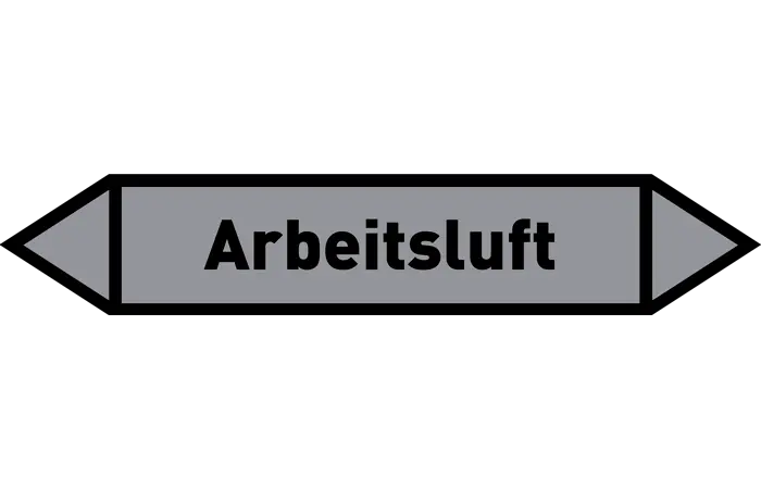 Pfeil Arbeitsluft grau/schwarz 215x40 mm Pfeil Arbeitsluft grau/schwarz 215x40 mm