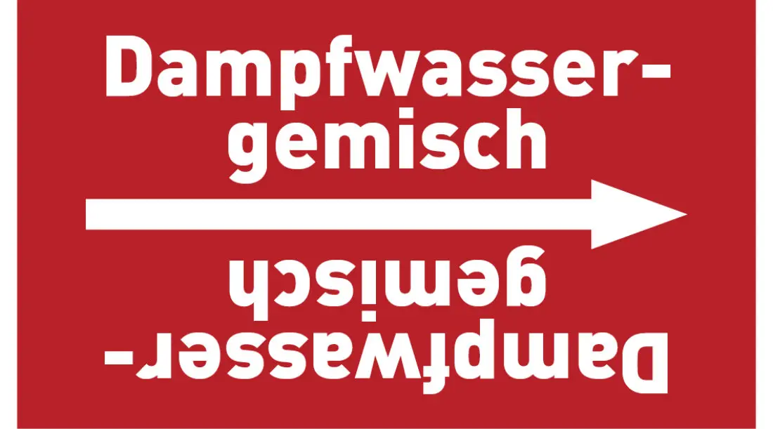 Kennzeichnungsband Dampfwassergemisch rot/weiß ab Ø 50 mm 33 m/Rolle Kennzeichnungsband Dampfwassergemisch rot/weiß ab Ø 50 mm 33 m/Rolle