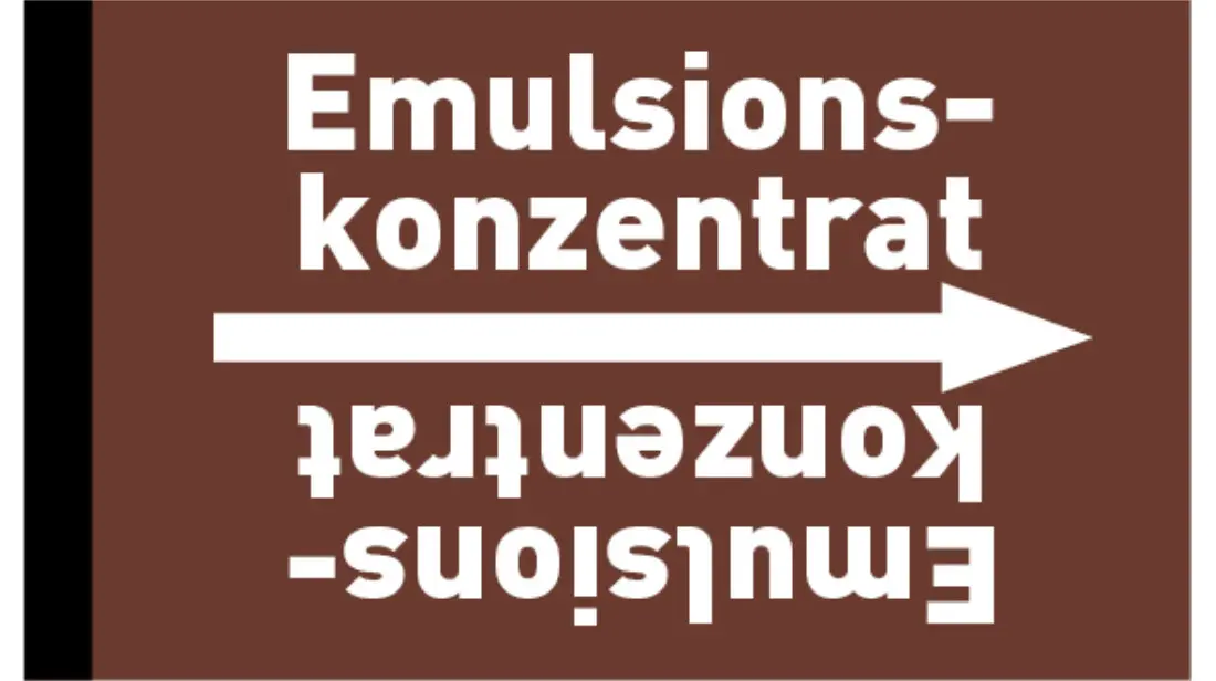 Kennzeichnungsband Emulsionskonzentrat braun/weiß bis Ø 50 mm 33 m/Rolle Kennzeichnungsband Emulsionskonzentrat braun/weiß bis Ø 50 mm 33 m/Rolle