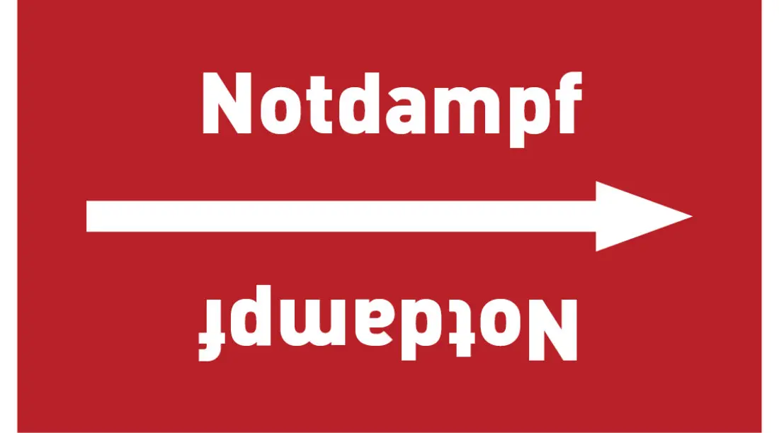 Kennzeichnungsband Notdampf rot/weiß ab Ø 50 mm 33 m/Rolle Kennzeichnungsband Notdampf rot/weiß ab Ø 50 mm 33 m/Rolle