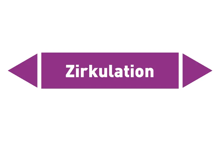 Pfeil Zirkulation violett/weiß 125x25 mm Pfeil Zirkulation violett/weiß 125x25 mm