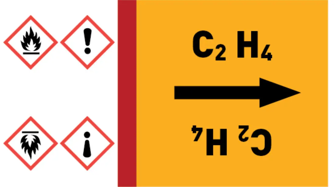 Kennzeichnungsband C2 H4 gelb/schwarz bis Ø 50 mm 33 m/Rolle Kennzeichnungsband C2 H4 gelb/schwarz bis Ø 50 mm 33 m/Rolle
