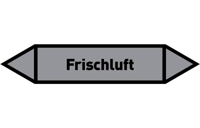 Pfeil Frischluft grau/schwarz 125x25 mm Pfeil Frischluft grau/schwarz 125x25 mm