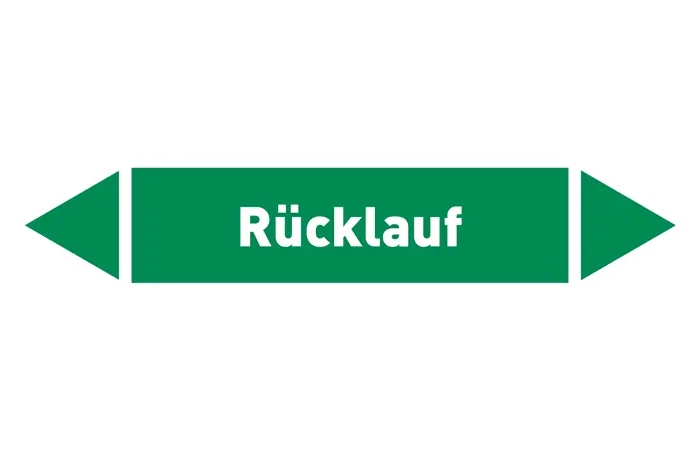 Pfeil Rücklauf grün/weiß 125x25 mm Pfeil Rücklauf grün/weiß 125x25 mm