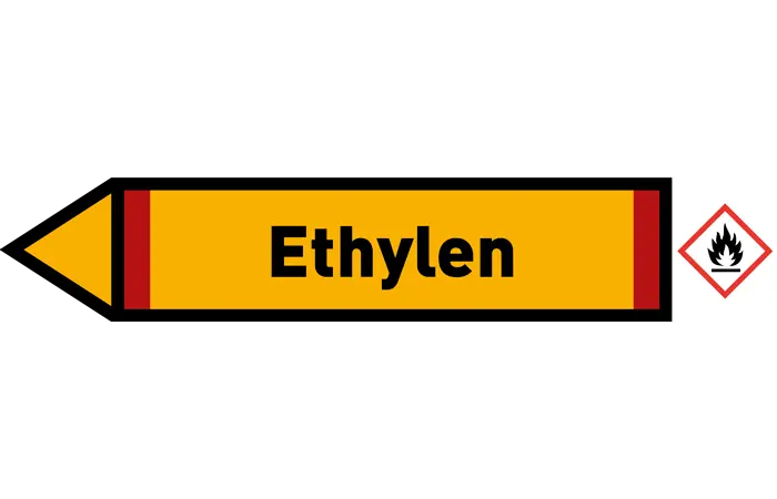 Pfeil links Ethylen gelb/schwarz 215x40 mm Pfeil links Ethylen gelb/schwarz 215x40 mm