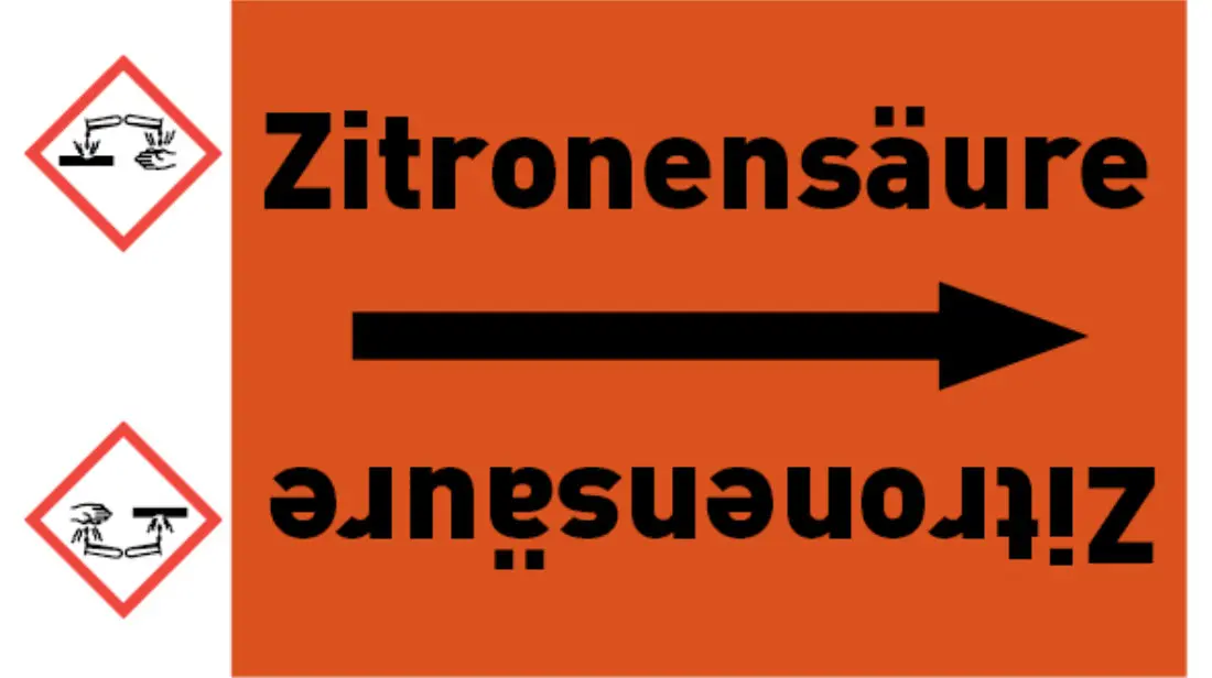 Kennzeichnungsband Zitronensäure orange/schwarz bis Ø 50 mm 33 m/Rolle Kennzeichnungsband Zitronensäure orange/schwarz bis Ø 50 mm 33 m/Rolle