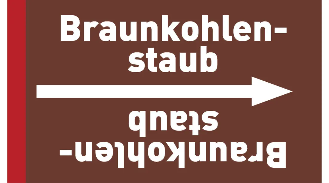 Kennzeichnungsband Braunkohlenstaub braun/weiß ab Ø 50 mm 33 m/Rolle Kennzeichnungsband Braunkohlenstaub braun/weiß ab Ø 50 mm 33 m/Rolle