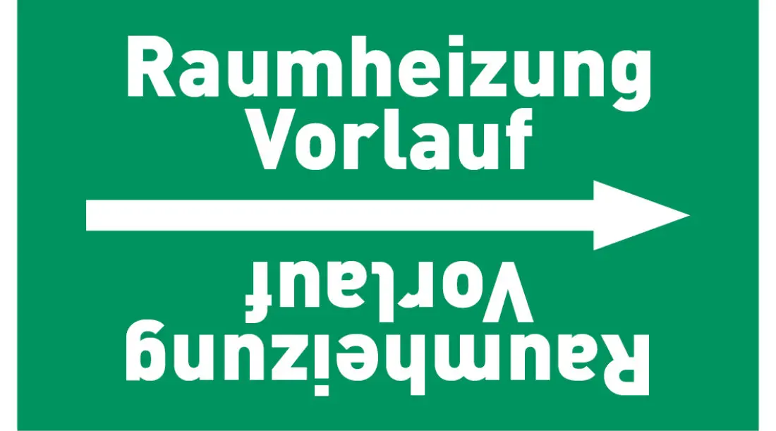 Kennzeichnungsband Raumheizung Vorlauf grün/weiß ab Ø 50 mm 33 m/Rolle Kennzeichnungsband Raumheizung Vorlauf grün/weiß ab Ø 50 mm 33 m/Rolle
