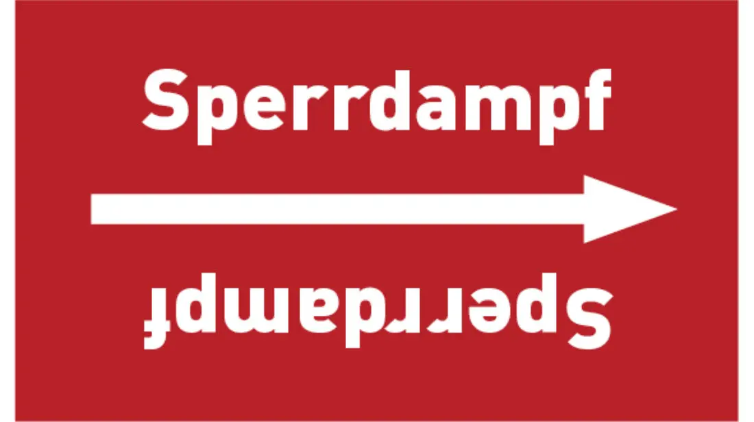 Kennzeichnungsband Sperrdampf rot/weiß bis Ø 50 mm 33 m/Rolle Kennzeichnungsband Sperrdampf rot/weiß bis Ø 50 mm 33 m/Rolle